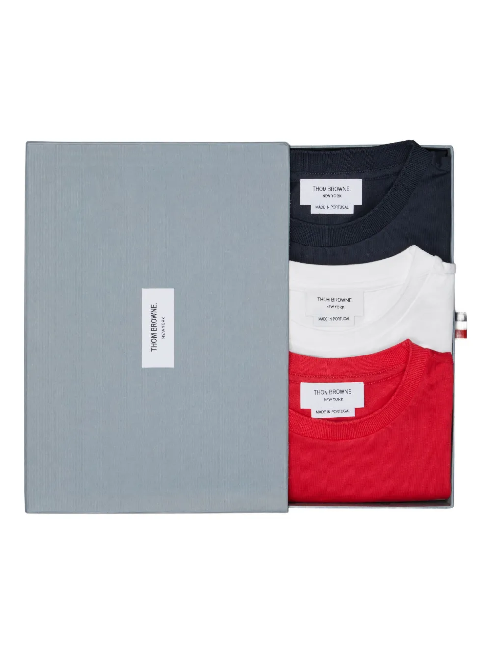 

Комплект из трех футболок с принтом Thom Browne Kids, красный