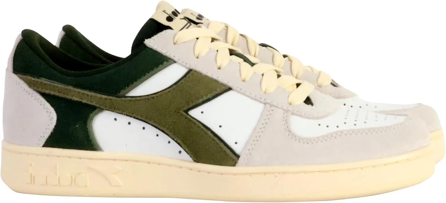 Кроссовки Diadora Unisex Magic Low из замши, белый/зеленый — фото 3