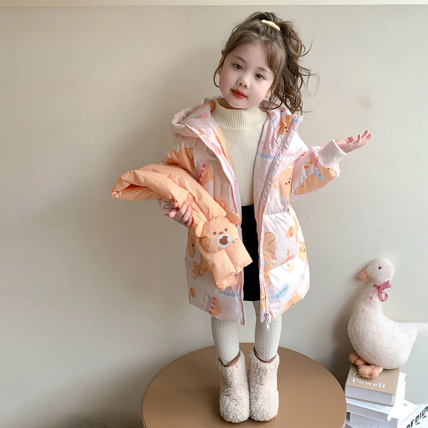 Пуховик детский с капюшоном Disney Pre School розовый — фото 3