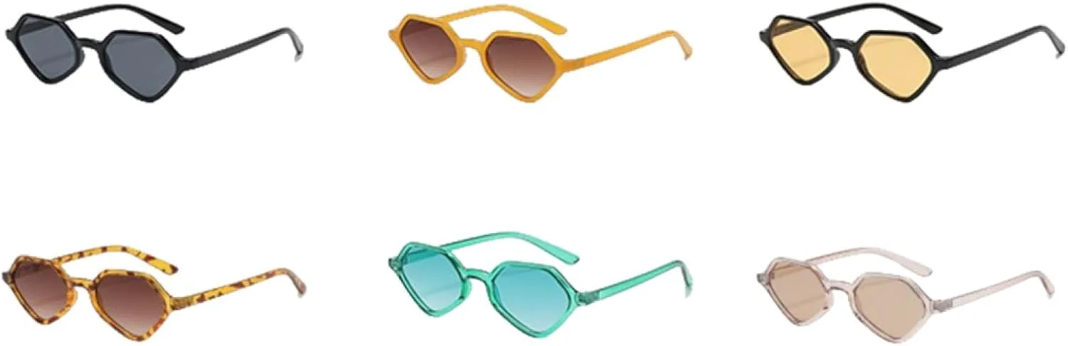 

Женские солнцезащитные очки в форме ромба, прозрачно-зеленые, нестандартной формы, винтажные, маленькая оправа, защита от УФ-излучения UV400 TKKTLLT, Green