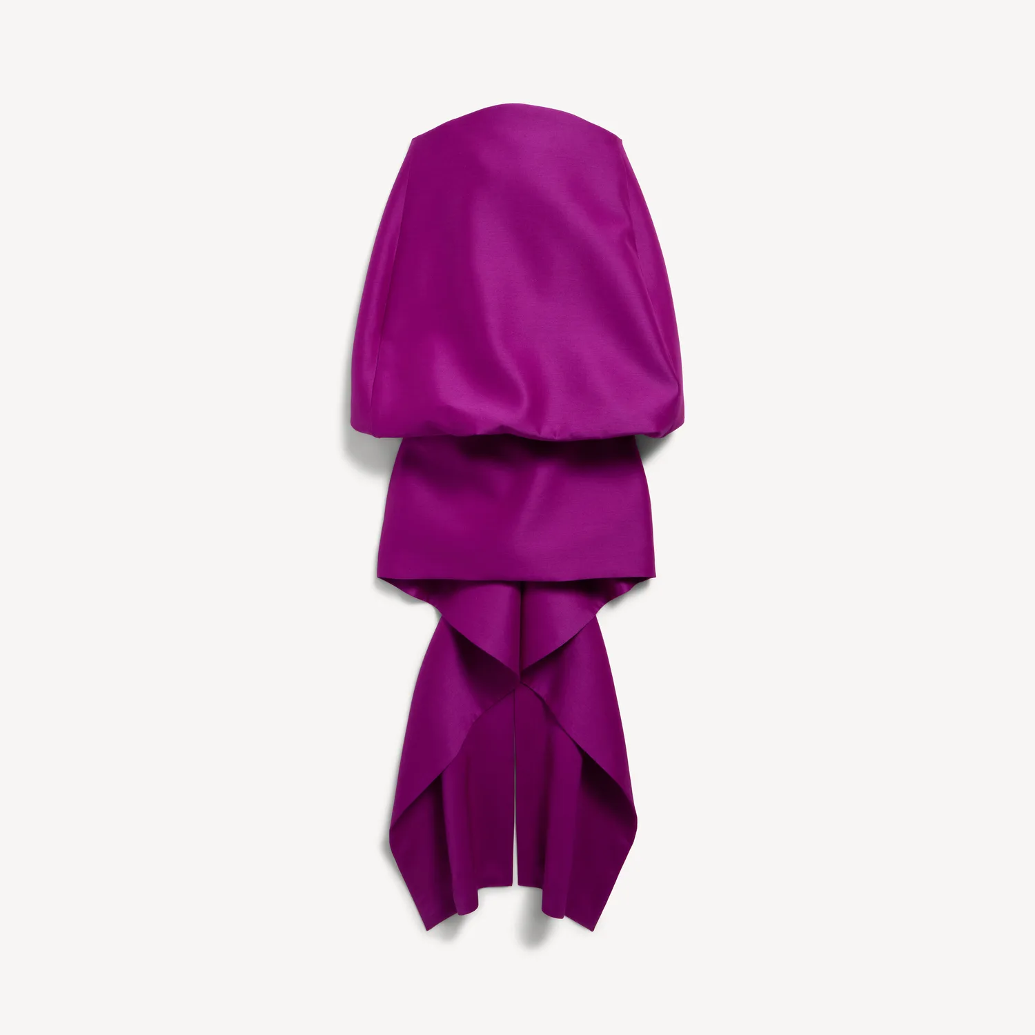 BALENCIAGA Женское платье с открытыми плечами фиолетового цвета