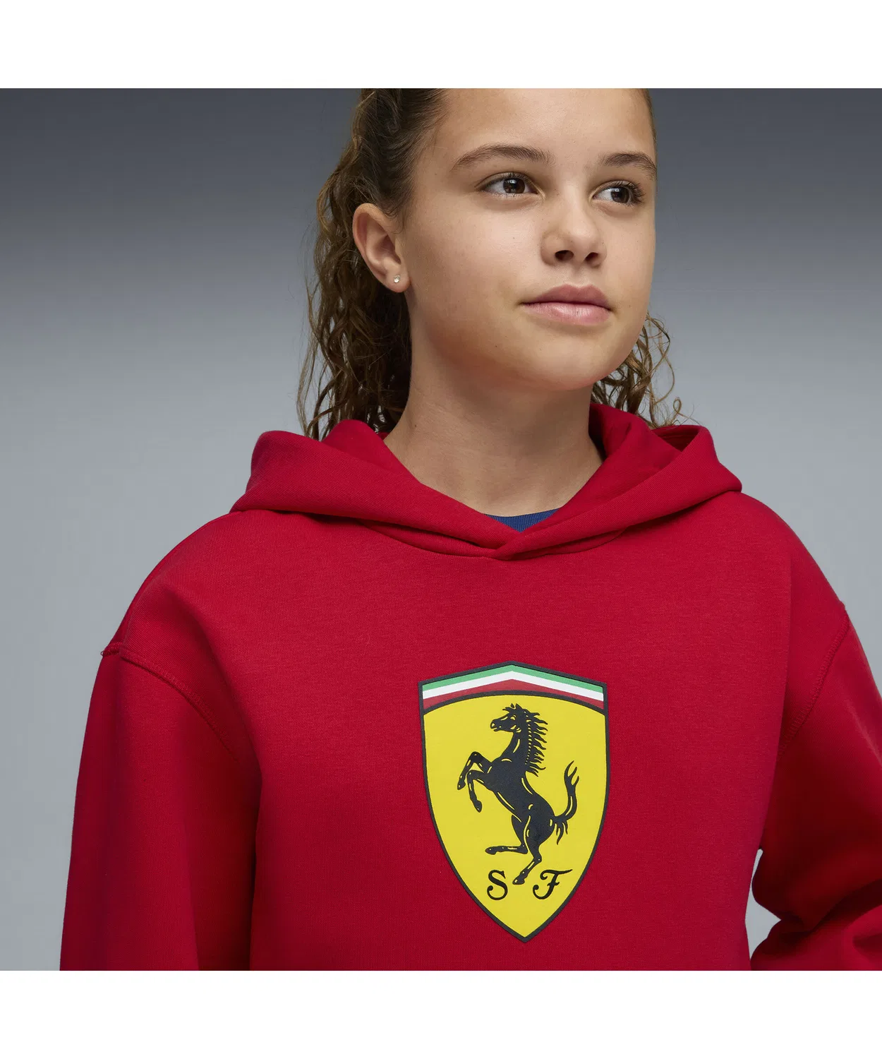 Детская куртка-худи PUMA Ferrari Color Shield Hoodie 128-164 см, чёрный — фото 2