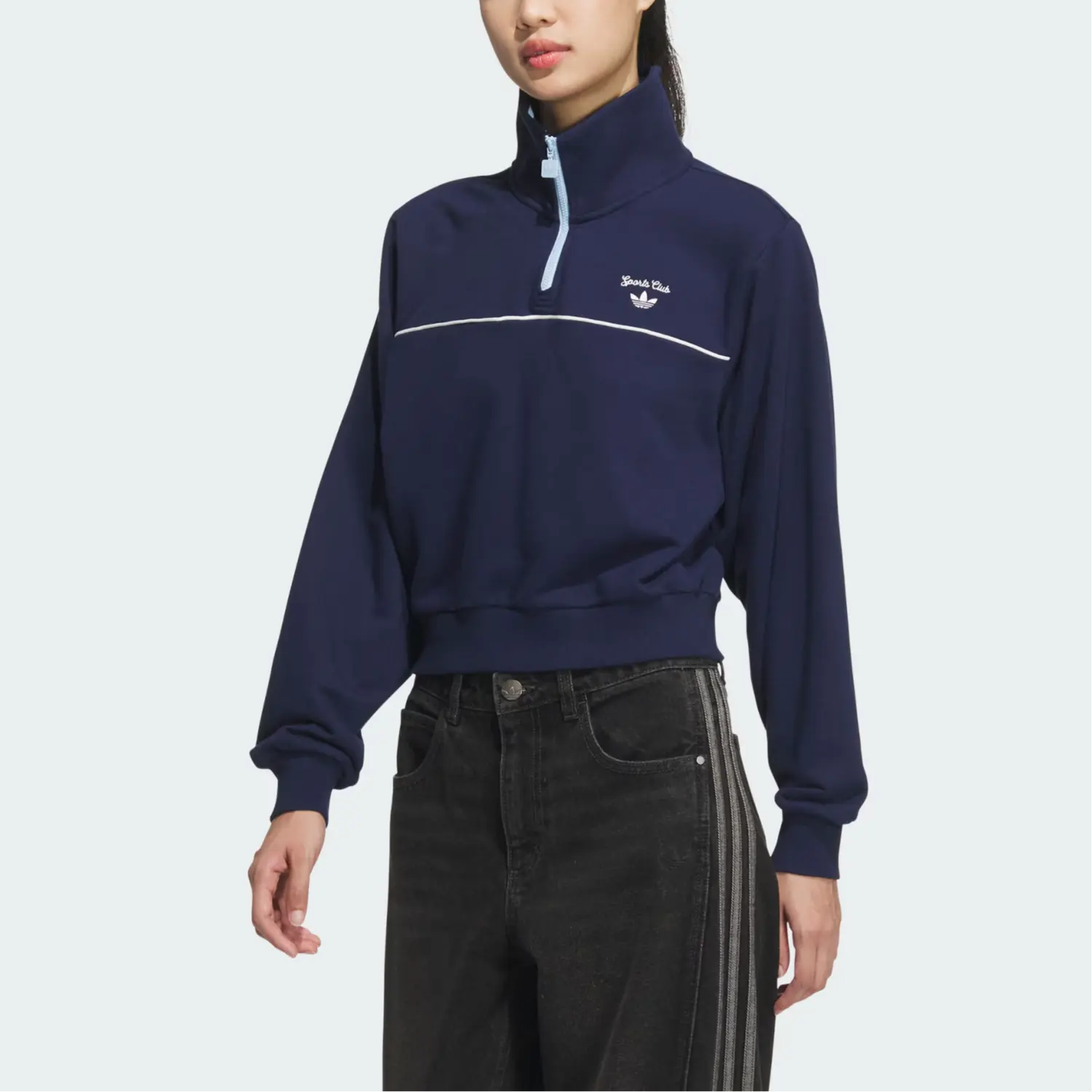 Adidas Originals Ретро спортивная клубная толстовка Women's Dark Indigo — фото 3