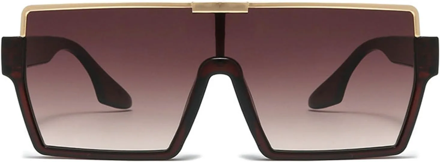 

Солнцезащитные очки Willochra в полуободковой оправе, большие квадратные, в стиле панк, для женщин, роскошные, винтажные, в форме щита, модные очки для мужчин, Brown