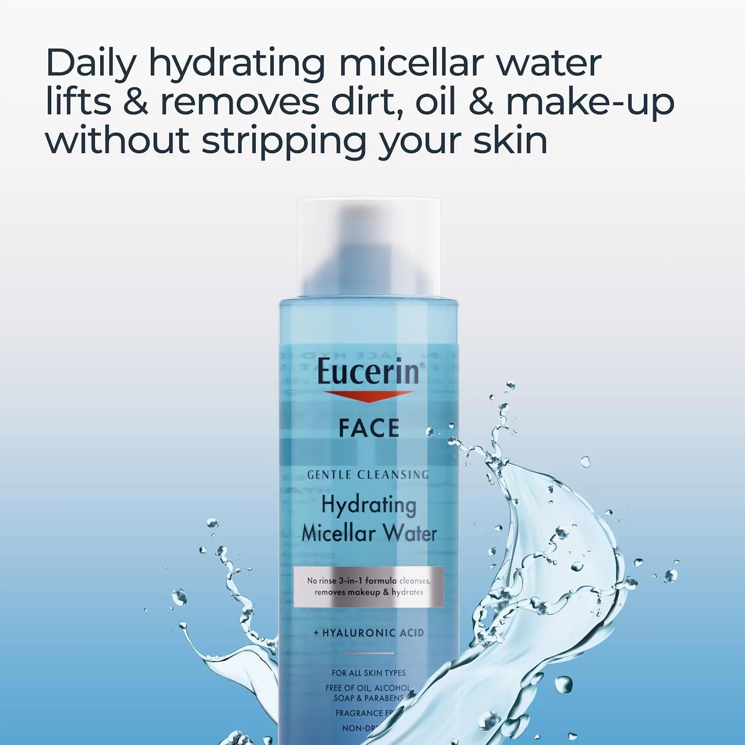 Мицеллярная вода Eucerin — Для лица увлажняющая с гиалуроновой кислотой, 400 мл — фото 4