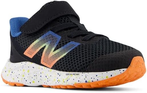 Кроссовки для бега New Balance Girls' Fresh Foam Arishi V4, черный/оранжевый/голубой — фото 3