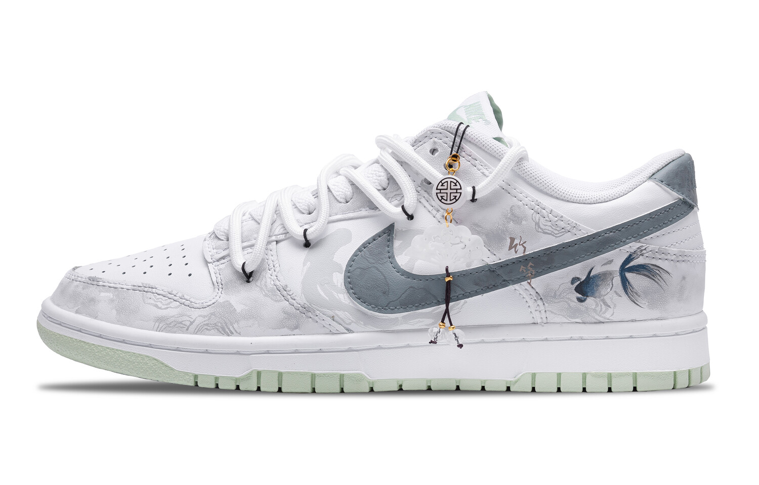 

Кроссовки Nike Dunk Skateboarding Shoes Men Low-top White/gray, цвет Lead