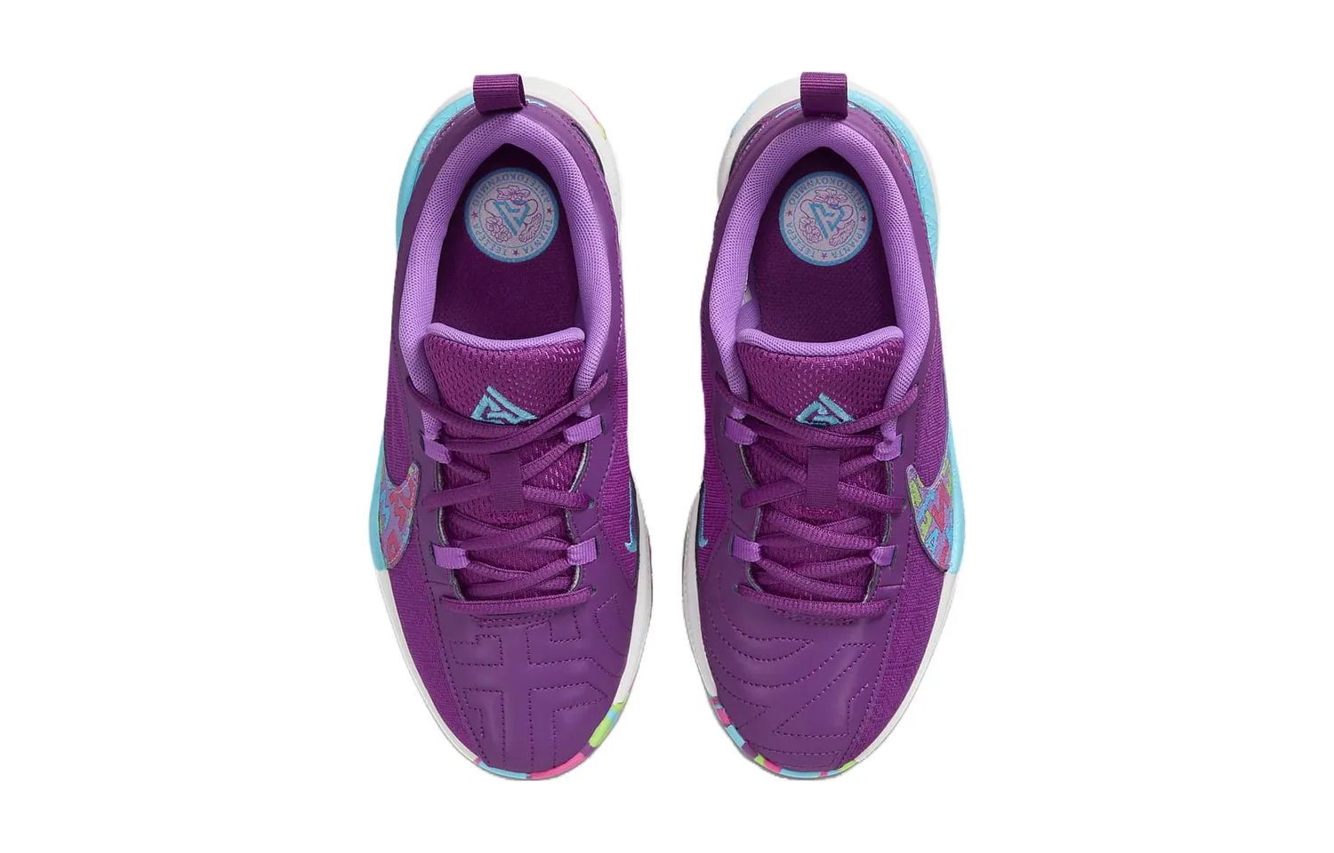 Кроссовки Zoom Freak 5 Alphabet Bros GS Nike, фиолетовый белый — фото 4