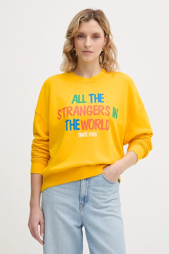

Детская хлопковая толстовка x stranger things United Colors of Benetton, желтый