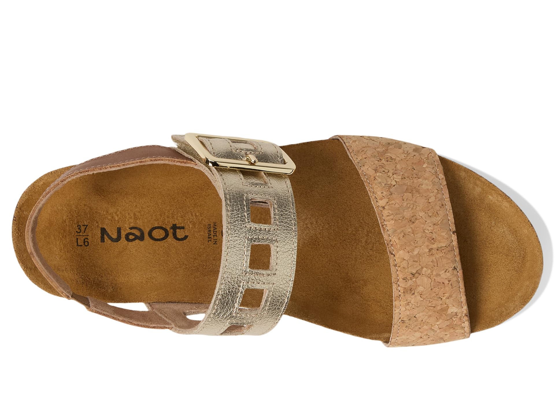 Сандалии Naot Dynasty, цвет Cork Leather/Radiant Gold Leather/Latte Brown Leather — фото 2
