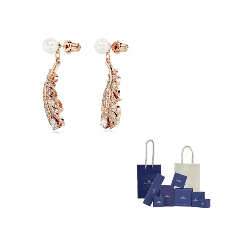 

Серьги Faux Crystal для женщин Rose Gold Swarovski, розовое золото