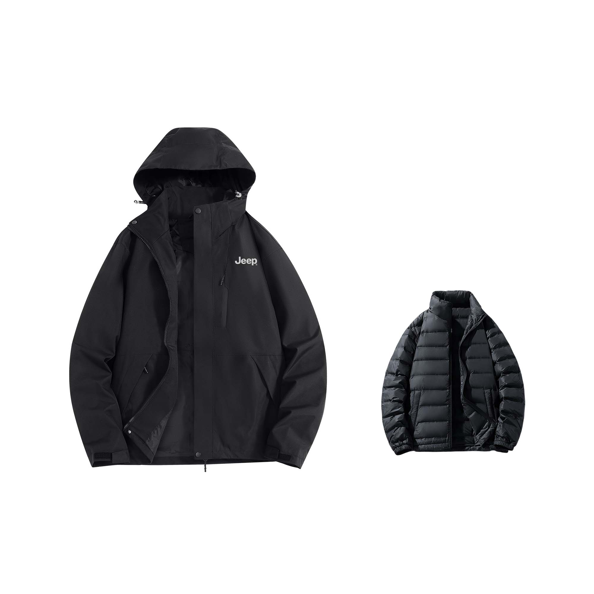 

Jeep Куртка Wrangler унисекс, Pure Black (Single Layer Jacket+Down Liners)