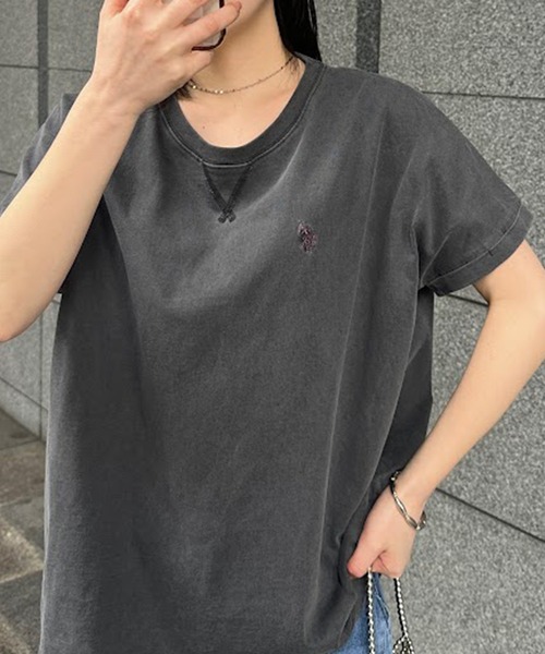 

Футболка оверсайз из 100% хлопка с пигментной отделкой U.S. Polo Assn