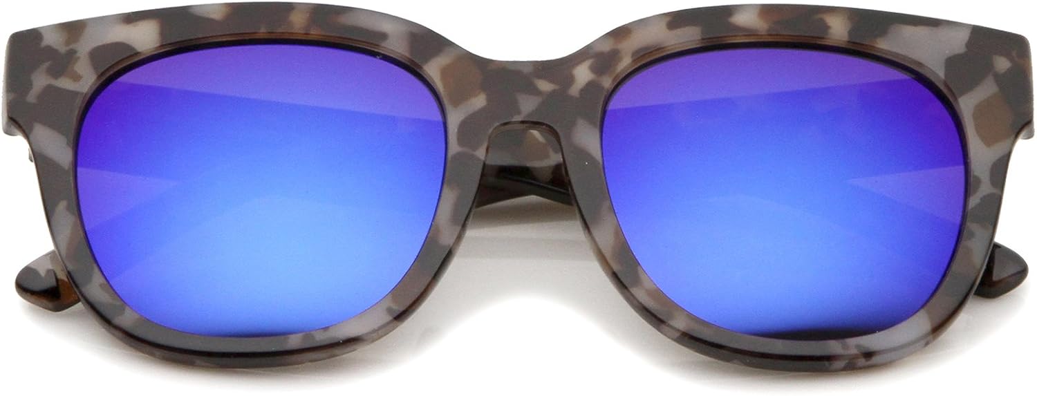 

Солнцезащитные очки zeroUV Oversize Block с зеркальными линзами в черепаховой оправе, квадратной формы, роговая форма, диаметр линз 53 мм, Grey-block-tortoise / Blue Mirror