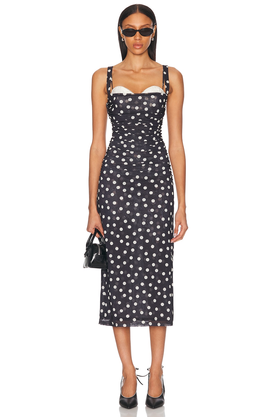 

Платье миди Carla Lpa, Black And Cream Dot