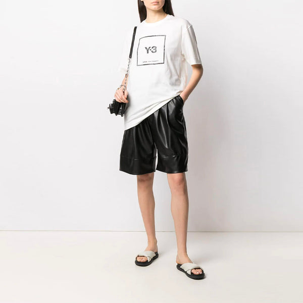 Футболка y-3 ss21 alphabet logo loose round neck short sleeve white t-shirt Adidas, белый — фото 3