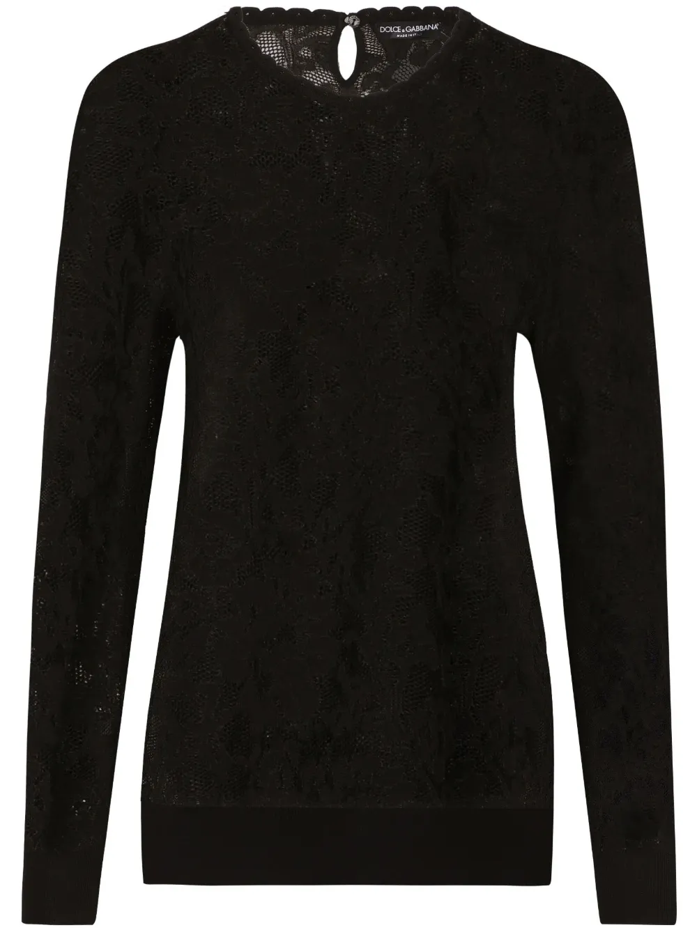 

Прозрачный топ с круглым вырезом DOLCE & GABBANA, черный
