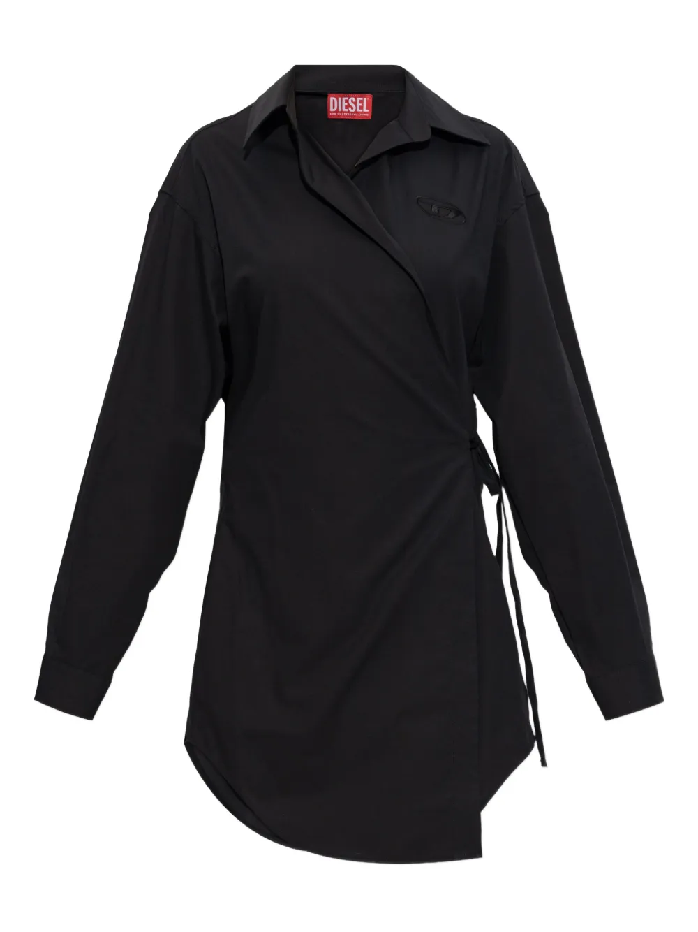 

Платье D-Delphos-S1 с запахом и вышивкой-логотипом Diesel, черный