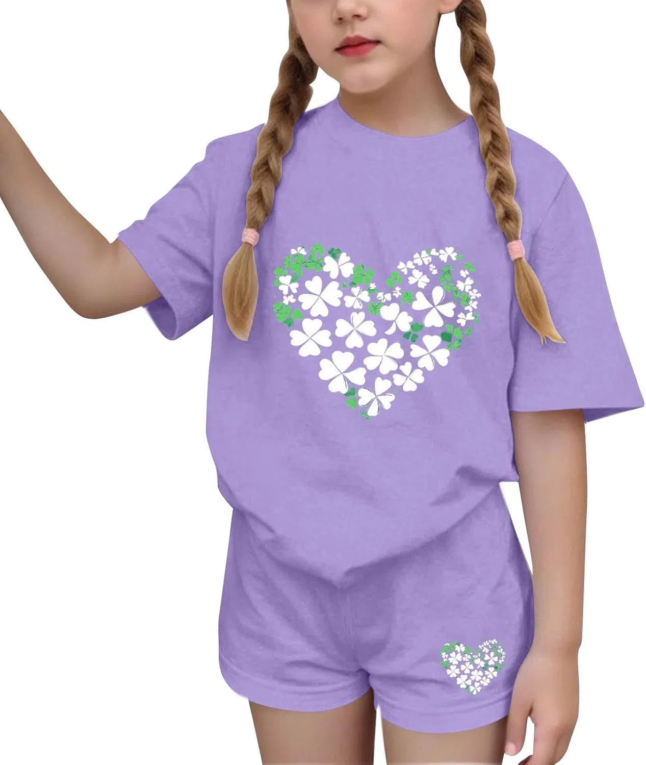 Детский спортивный костюм с принтом Shamrock, Zzalalana, Purple