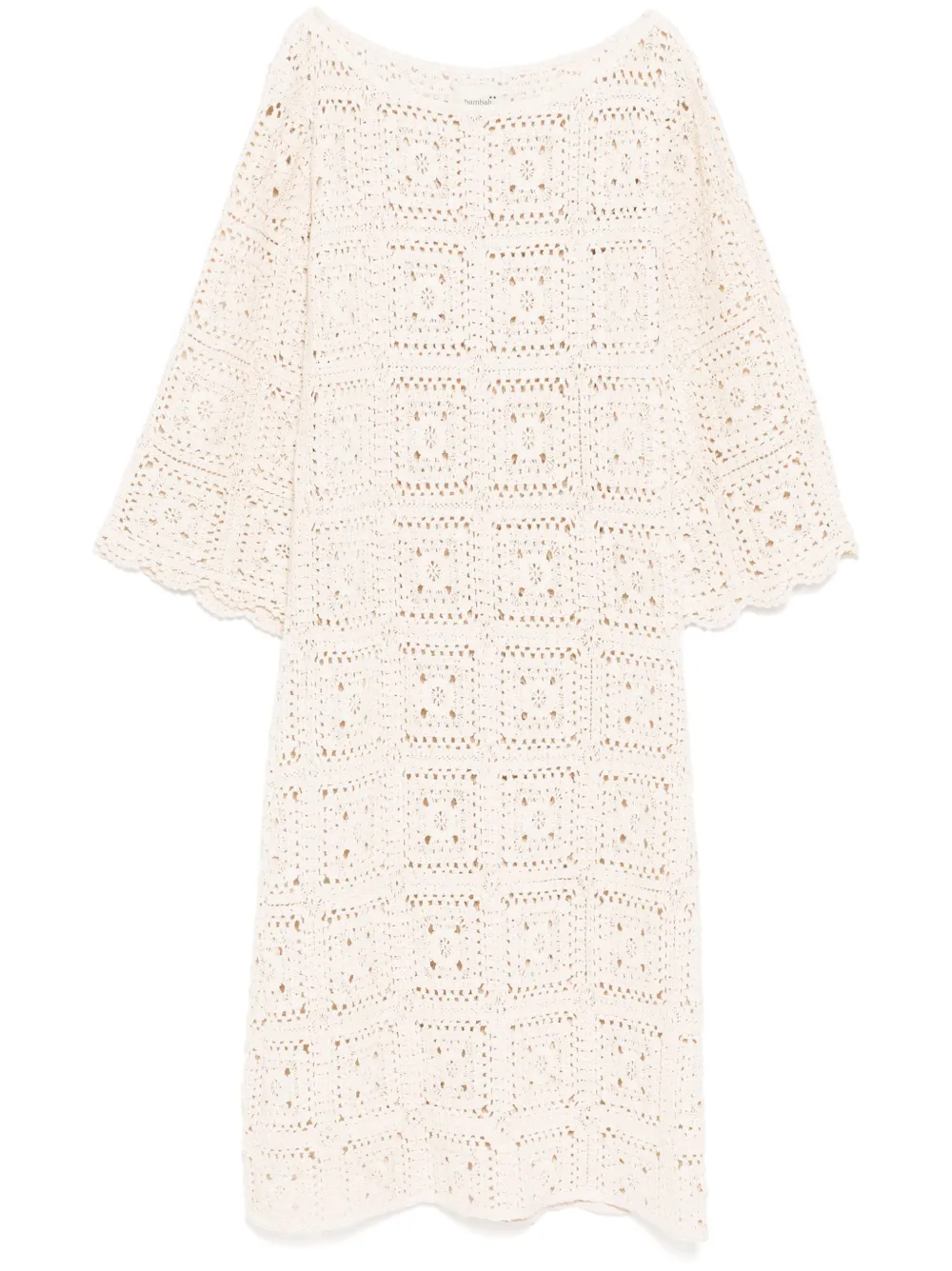 

Платье-кафтан в технике кроше с эффектом металлик Bambah, коричневый