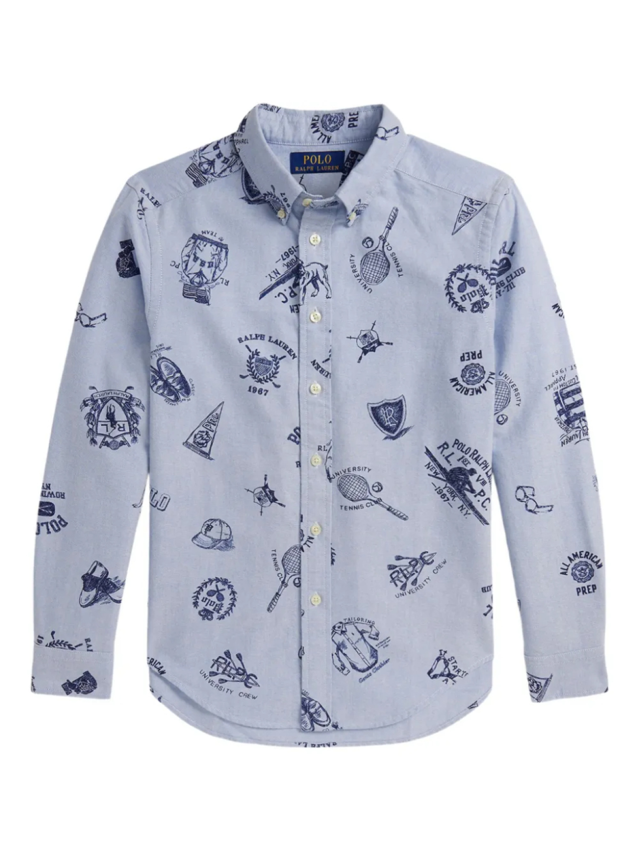 

POLO RALPH LAUREN KIDS рубашка с графичным принтом, синий