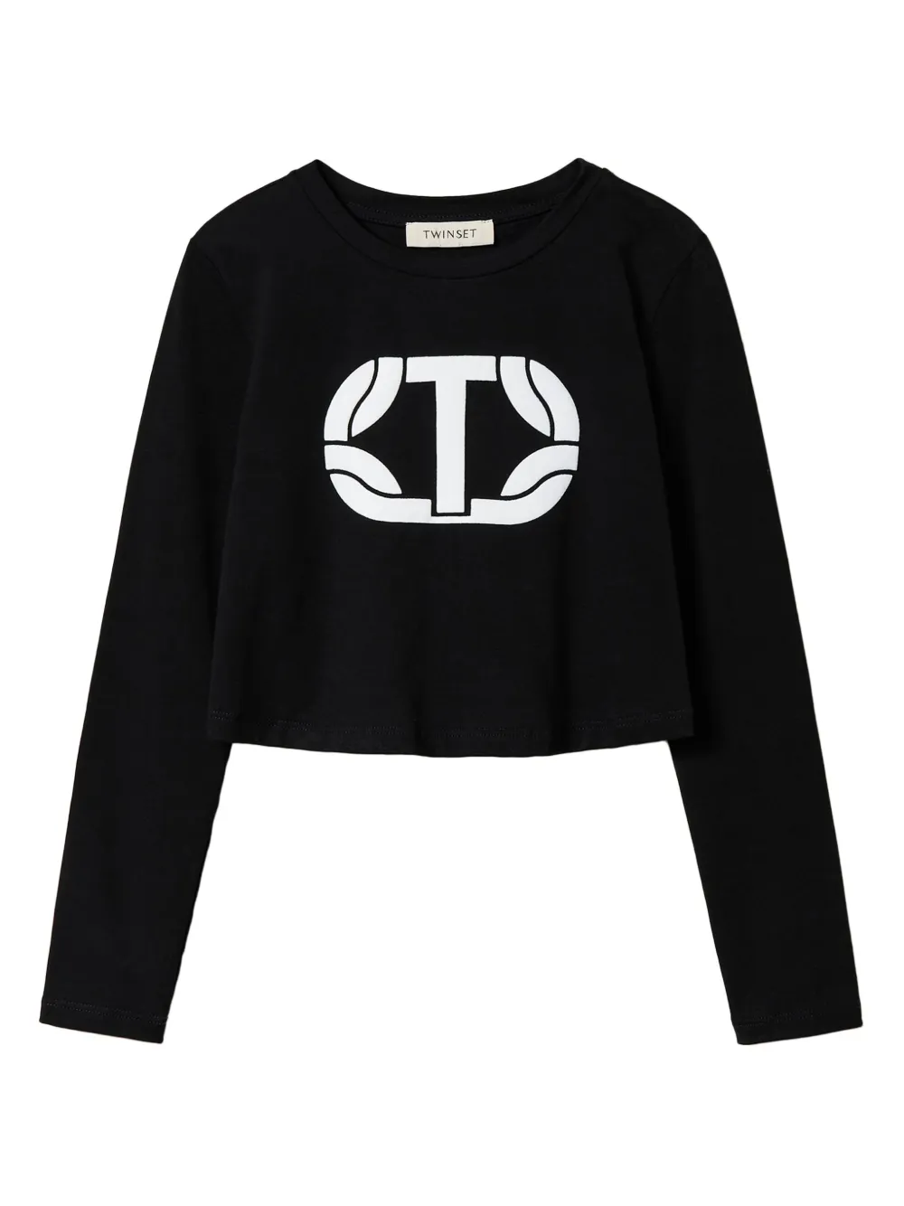 

Укороченная футболка с логотипом TWINSET Kids, черный