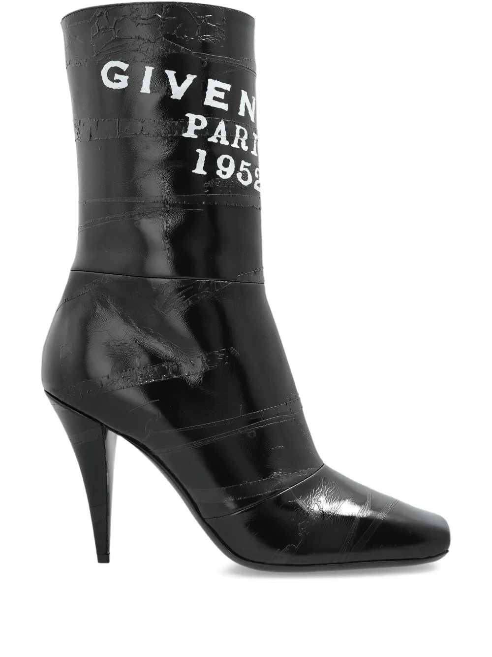 Кожаные ботинки с принтом логотипа Givenchy, черный