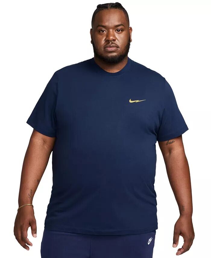 

Мужская спортивная футболка с коротким рукавом и графическим логотипом Nike, синий