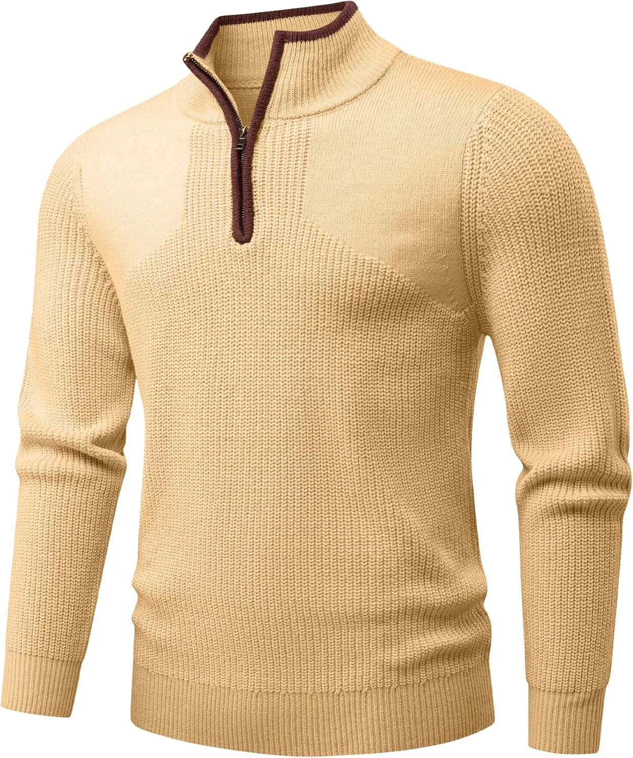 

JMIERR мужской свитер с четвертью молнии, легкий, с воротником-стойкой, повседневный