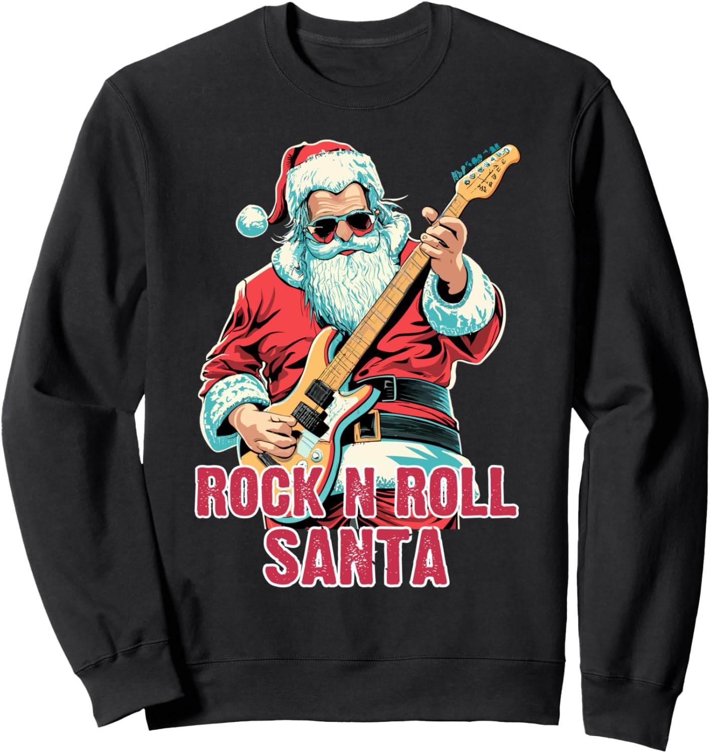 

Рождественская толстовка с изображением Санта-Клауса в стиле рок-н-ролла, играющего на гитаре Rock N Roll Christmas Gifts, черный