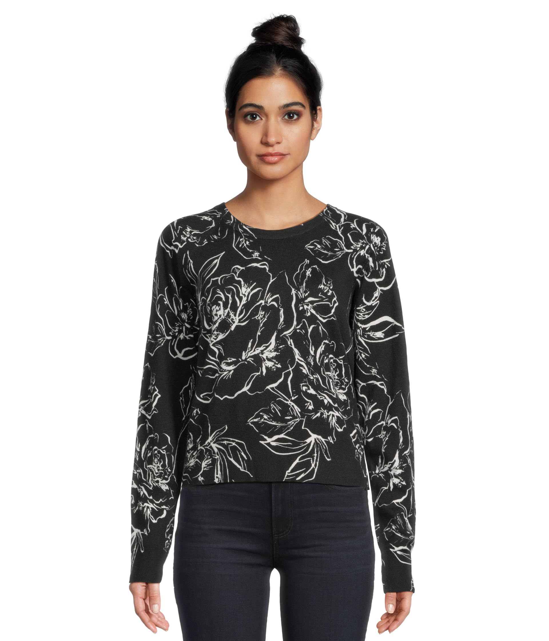 

Свитер Sanctuary All Day Long Sweater, Rose Stencil Black