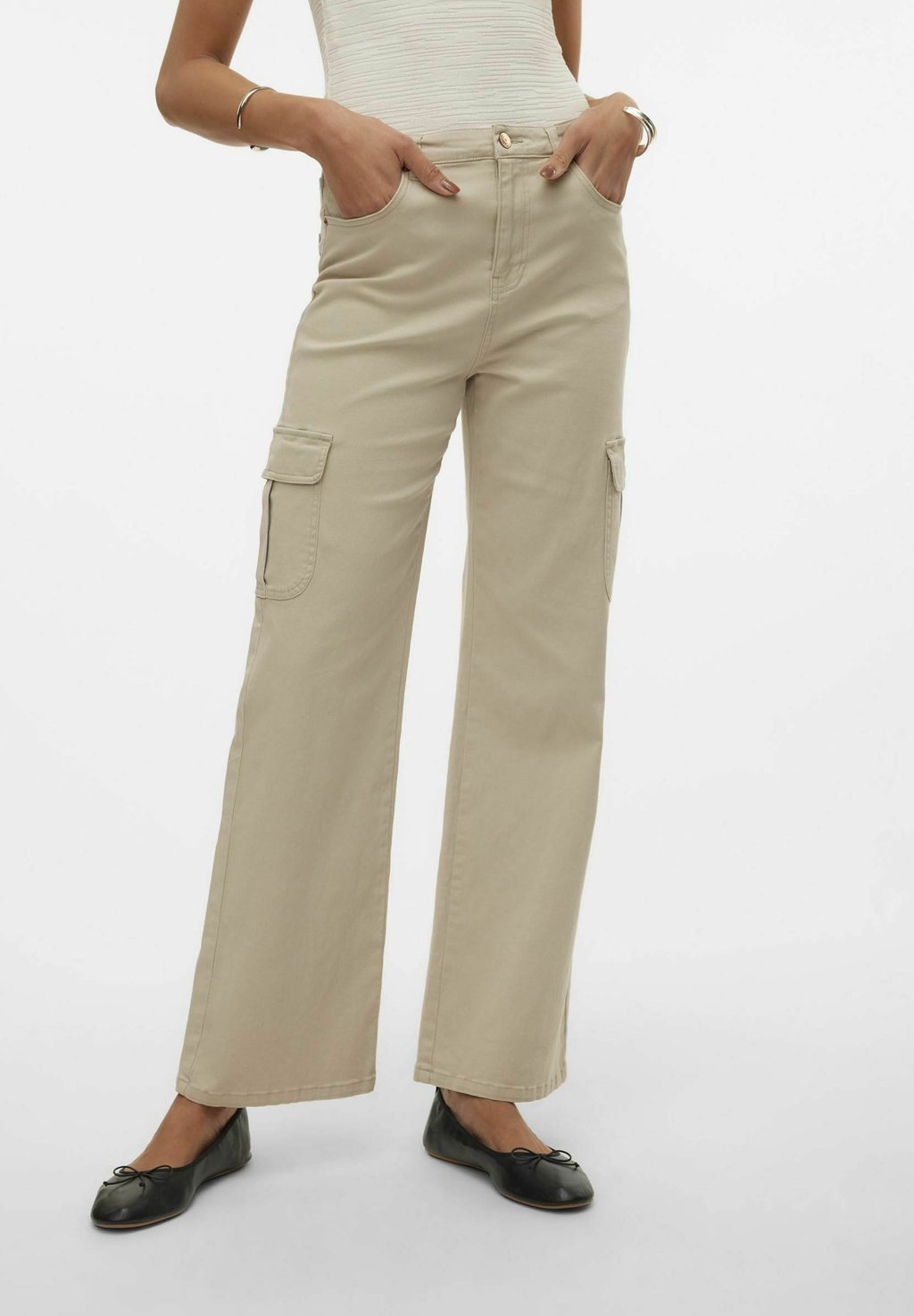 

Джинсы свободного кроя TESSA HR WIDE Vero Moda, бежевый