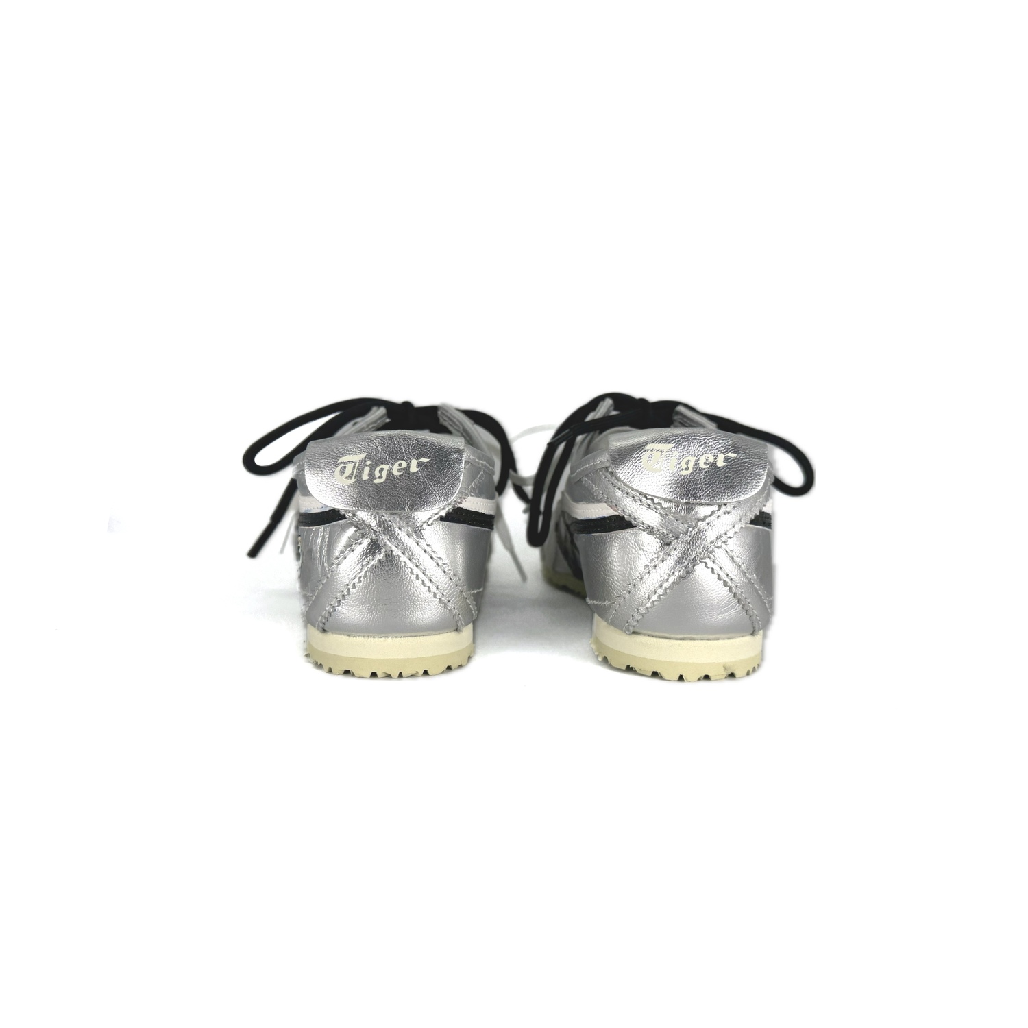 MEXICO 66 устойчивые к истиранию низкие кроссовки повседневные Unisex серебристый Onitsuka Tiger, черный/белый — фото 4