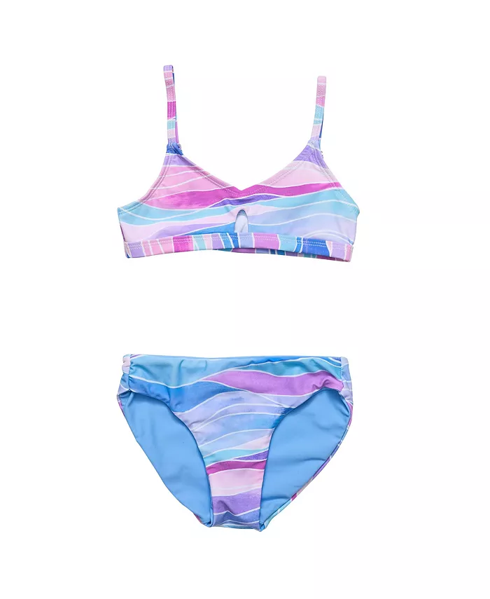 

Детский купальник бикини с вырезом Water Hues для девочек Snapper Rock, мультиколор