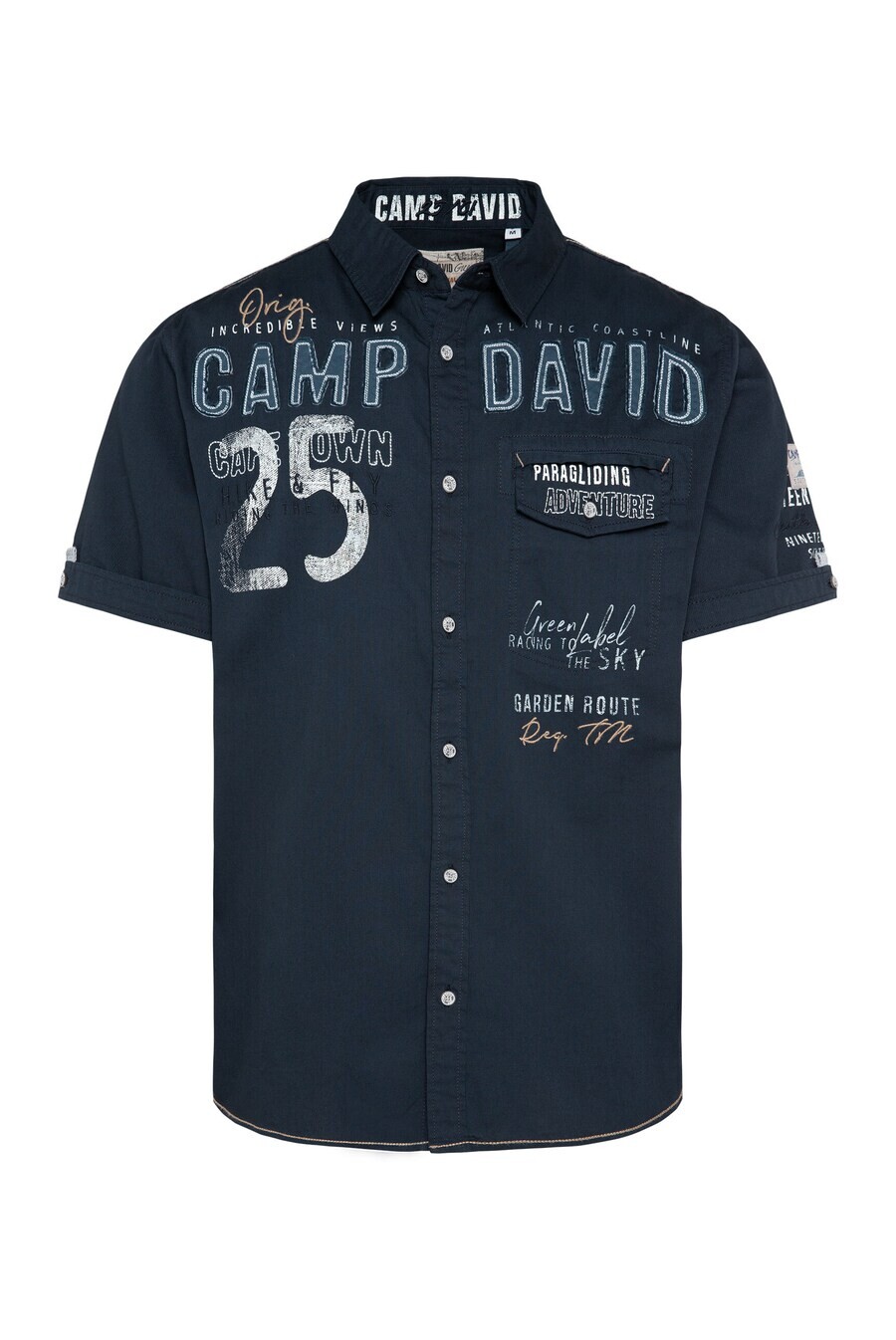 

Повседневная рубашка CAMP DAVID Regular fit Button Up Shirt Paragliding Cape Town, цвет navy/sapphire