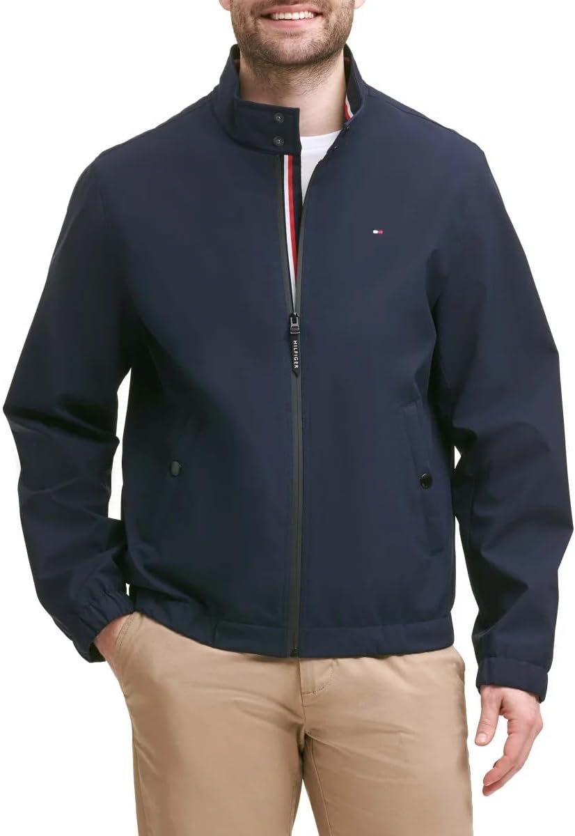

Мужская водо- и ветроустойчивая куртка-бомбер с воротником-стойкой от Tommy Hilfiger, Blue