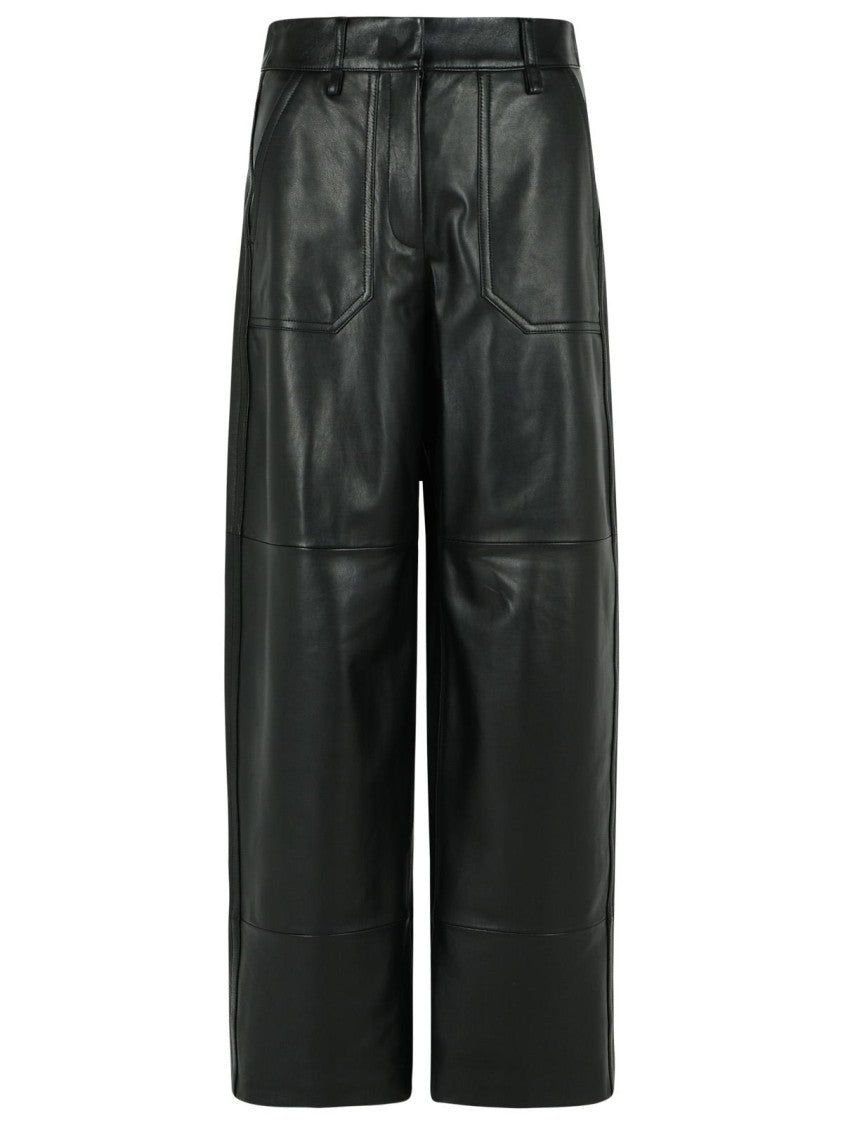 

Брюки из черной кожи Nappa от Garbo Sportmax