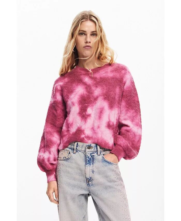 

Женский свитер с принтом тай-дай Desigual, красный