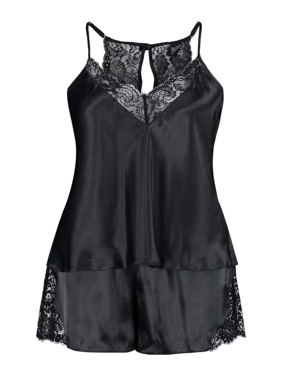 

Короткий пижамный комплект Trendyol Curve, черный