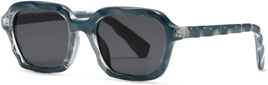 

Ретро-модные панк-солнцезащитные очки прямоугольной формы для женщин и мужчин, классические винтажные, с защитой от УФ-излучения UV400, для использования на открытом воздухе VFDHN, Blue Black