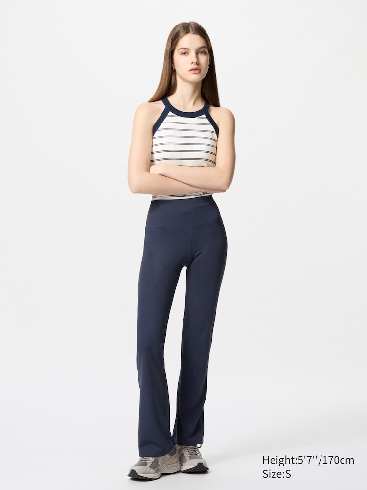 

Леггинсы airism soft ribbed flare Uniqlo, цвет 69 синий