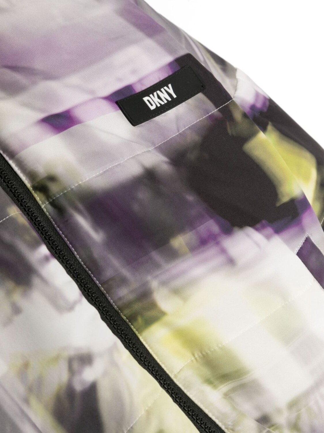 DKNY двусторонний пуховик с абстрактным принтом, фиолетовый — фото 3
