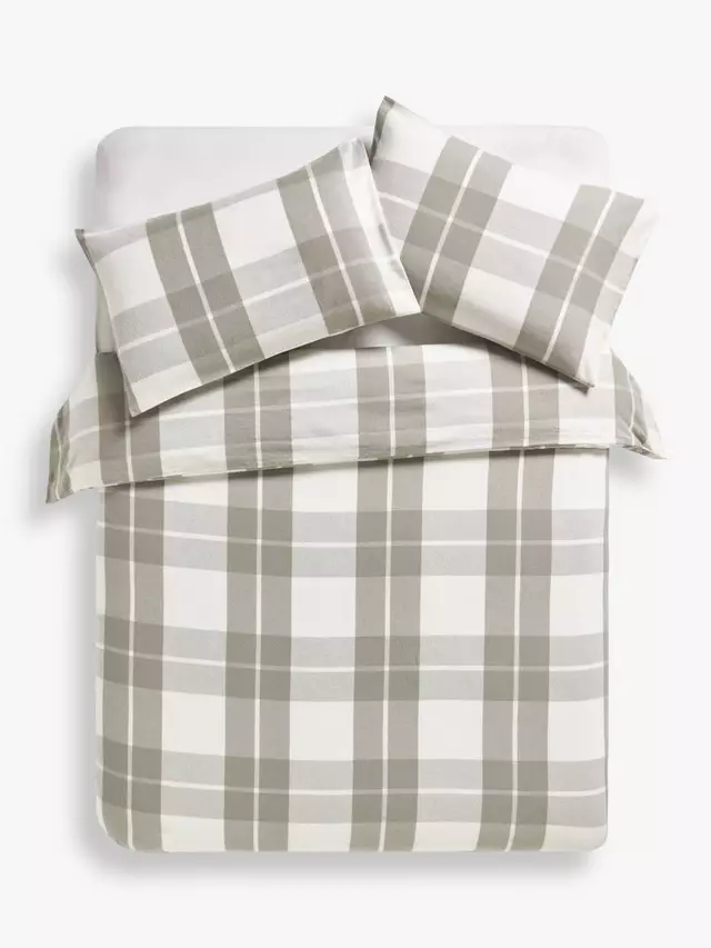 

Комплект пододеяльников John Lewis Brushed Check Duvet, серый