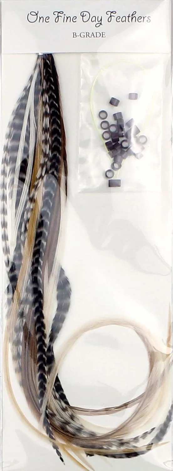 Натуральные перьевые наращивания для волос с кольцами и петлей для крепления One Fine Day Feathers — фото 3
