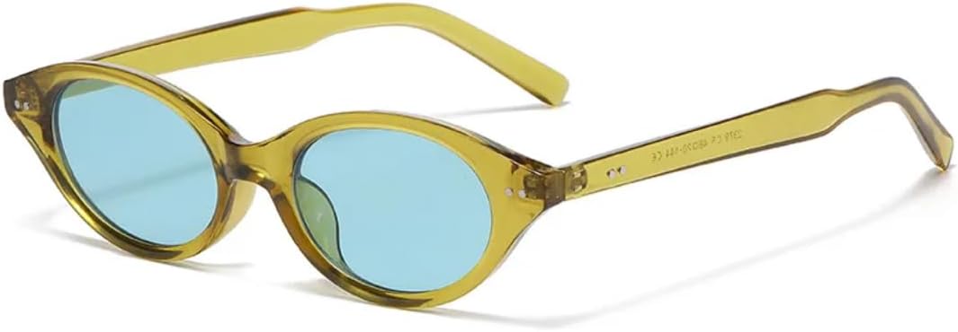 

Солнцезащитные очки с защитой от УФ-излучения UV400 | Маленькая оправа, овальная, в стиле панк с заклепками | для женщин и мужчин, для занятий спортом на открытом воздухе и вождения DSVIGF, Cleargreen-blue