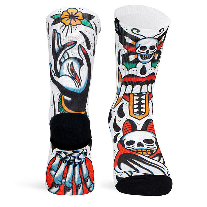 

Носки для бега из ткани Coolmax Unisex Skull, сублимированный Многоцветный PACIFIC AND CO, цвет blanco
