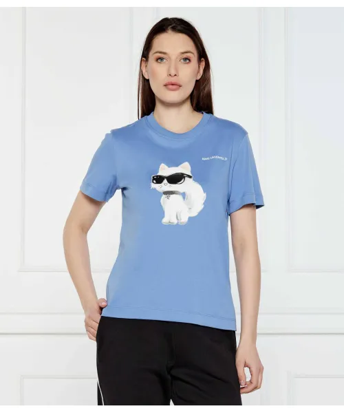 

Футболка с иконкой акварелью Regular fit Karl Lagerfeld, синий