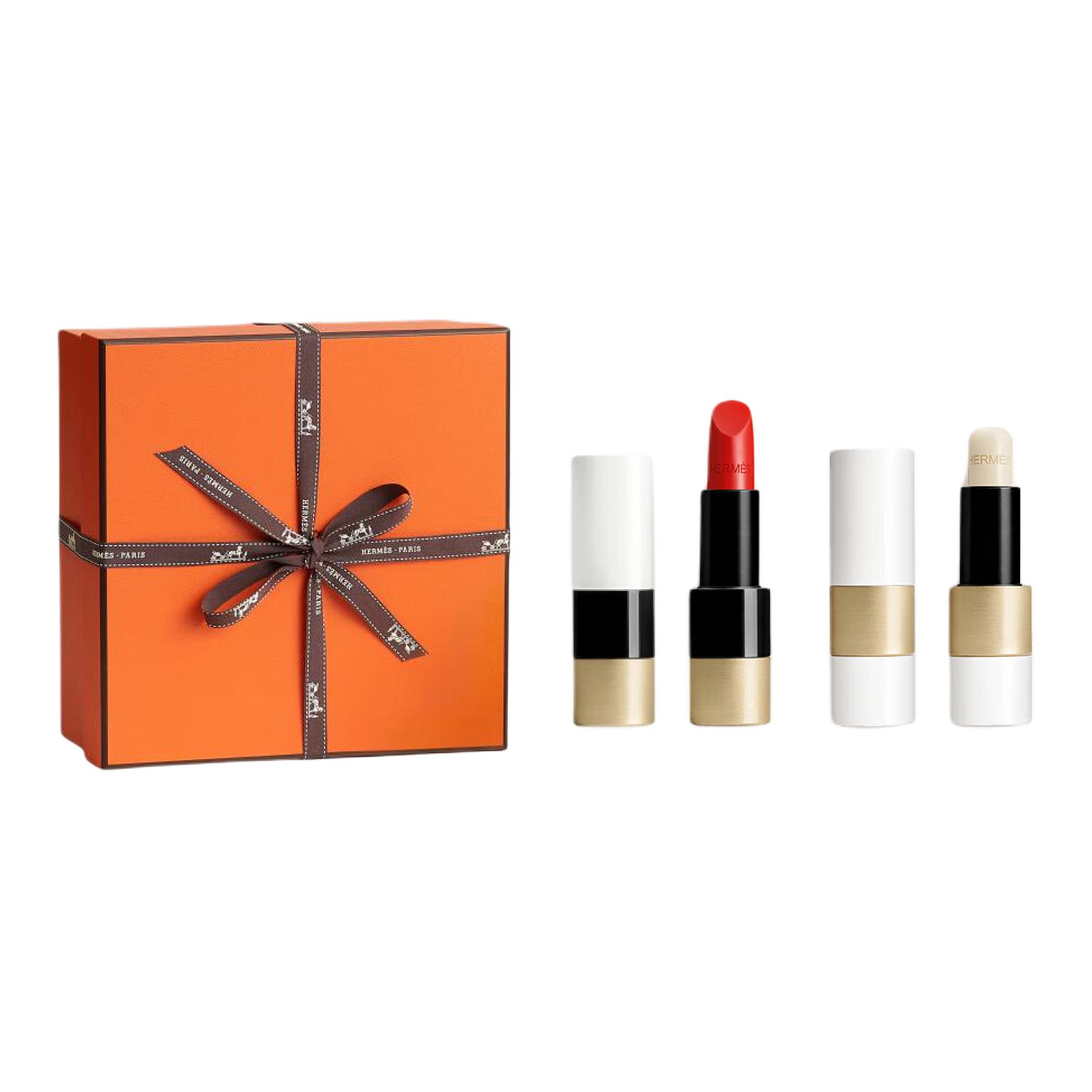 

Двойной бальзам для губ и помада набор для макияжа легко растушевывается стойкий 3,5 г+3 г HERMES
