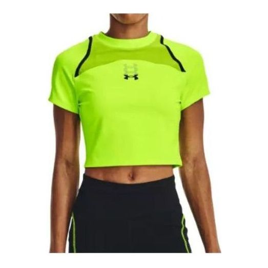 

Футболка run anywhere crop t-shirt 'neon yellow' Under Armour, желтый