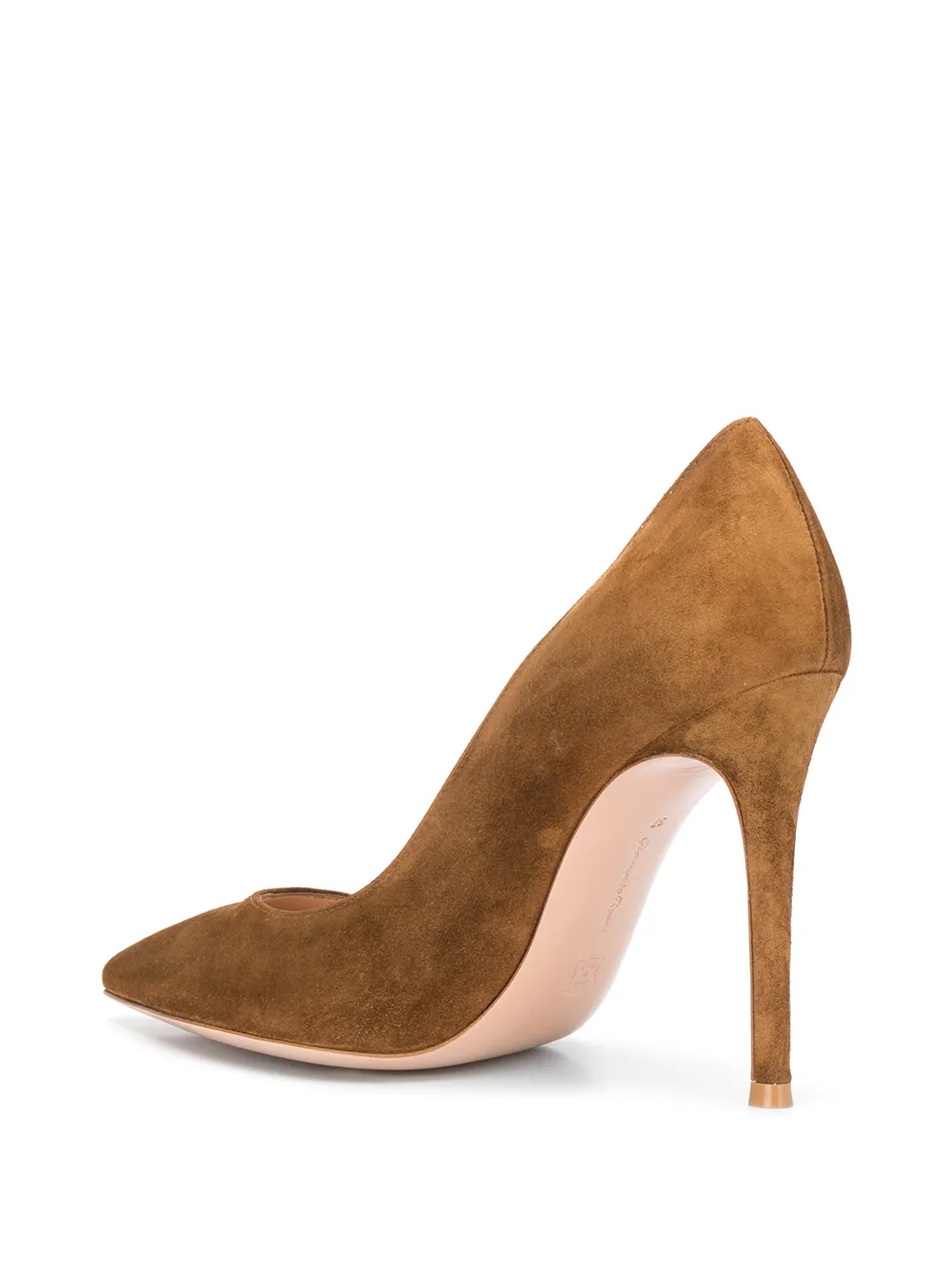 Фактурные туфли-лодочки с заостренным носком Gianvito Rossi, коричневый — фото 3